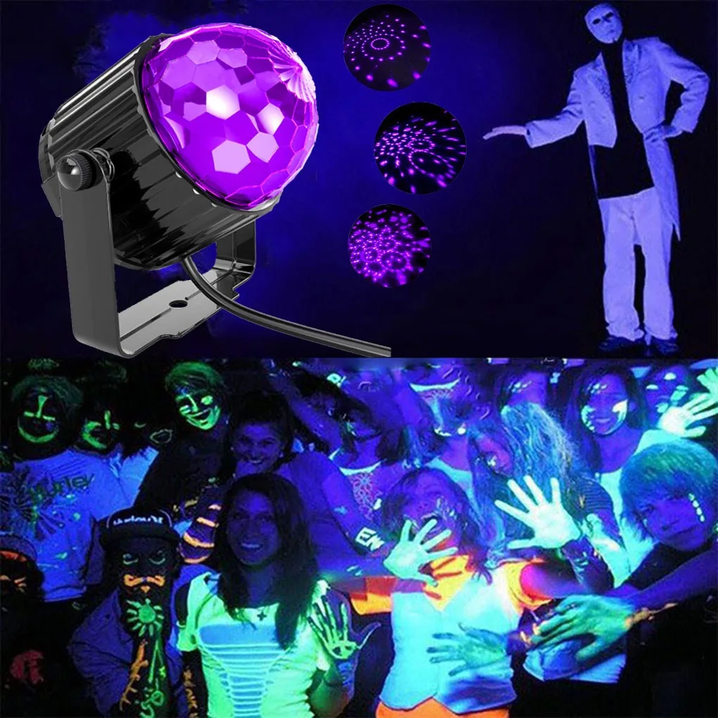 CE Yeni 6W UV Mor LED Kristal Sihirli Top Led Lamba Lazer ışığı DJ Düğün Noel Projektör Parti Disko Kulübü ev . ' - ' . 2