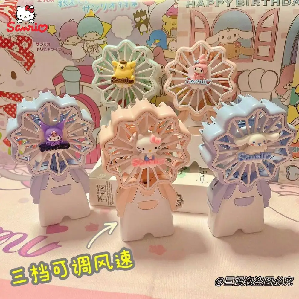 Karikatür Sanrios Aksesuarları Hello Kitty Cinnamoroll Kuromi Benim Melodi Kawaii Sevimli Kız Küçük Fan Öğrenciler Taşınabilir Fan Çocuklar Hediye . ' - ' . 2