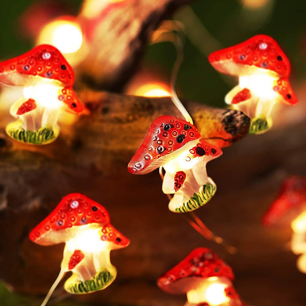 LED mantar ışıkları 20/30 leds peri dize ışık ev bahçe noel yeni yıl düğün noel ağacı dekorasyon çelenk ışık . ' - ' . 2