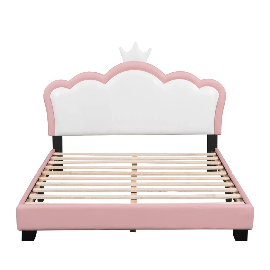 Modern Sevimli Pembe Döşemeli Prenses Yatak Taç Başlık, Tam Boy platform yatak Başlık ve Ayaklı, Yatak Odası İçin . ' - ' . 2