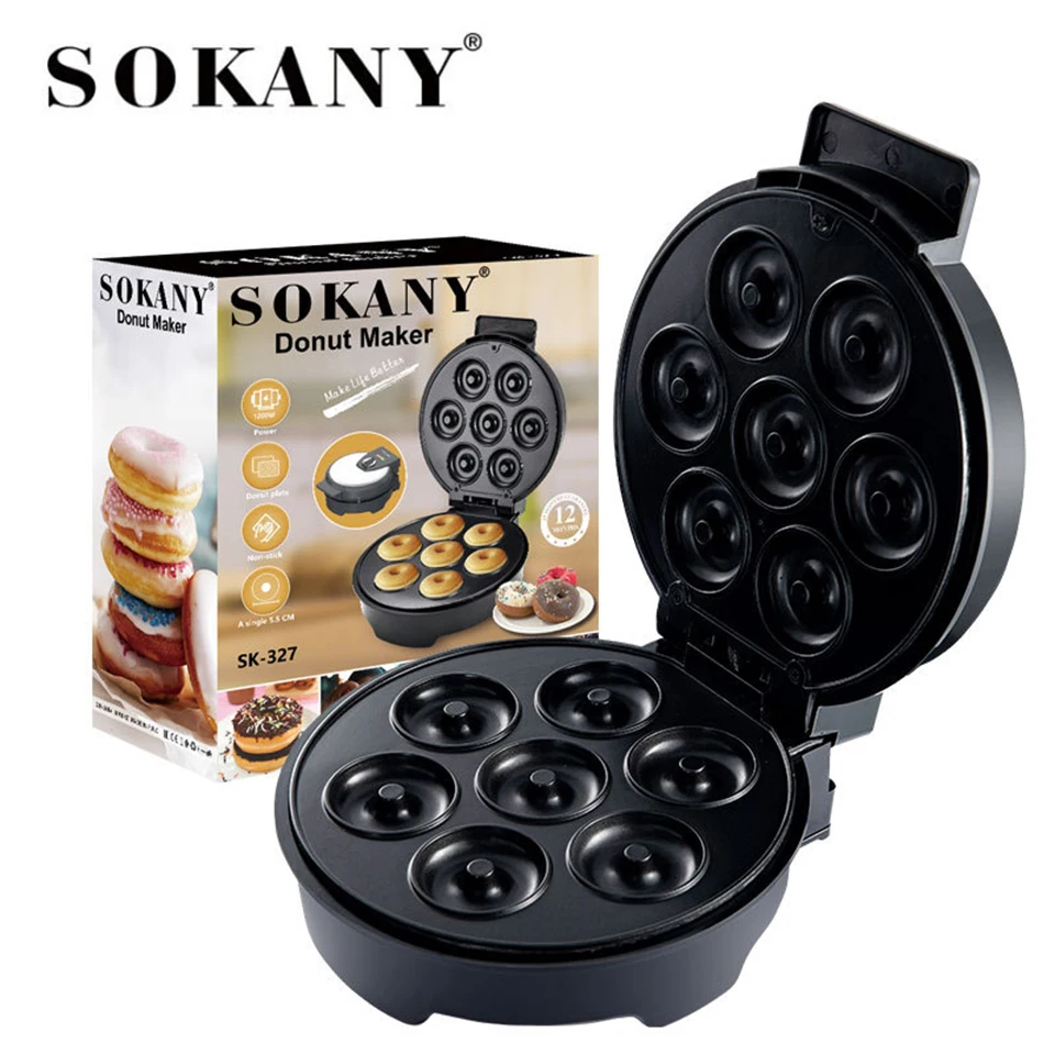 SK327 çift boyutu ısıtma kahvaltı ekipmanları elektrikli donut yapma makinesi ev kullanımı aperatifler tatlılar Mini çörek tost makinesi . ' - ' . 2