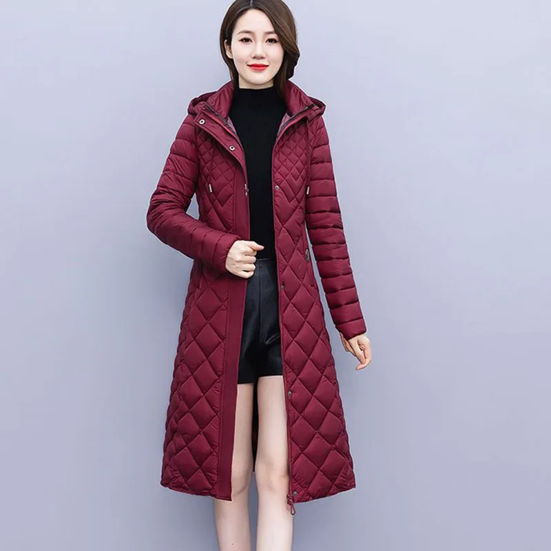 Yeni pamuk-yastıklı kadın ışık aşağı pamuk ceket uzun sonbahar kış ceket Supersize kadın ayrılabilir kapşonlu Parker palto 7XL . ' - ' . 3