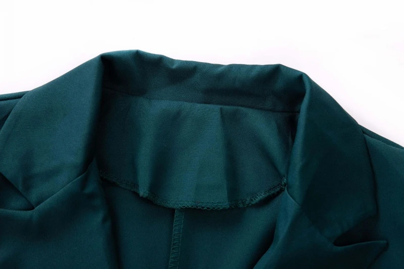 Yeşil Basit İnce Rahat Ofis Blazer 2021 Kadın Düz Renk Düğmesiz Artı Boyutu Blazer Bahar Sonbahar Giyim Moda Ceket İş . ' - ' . 3