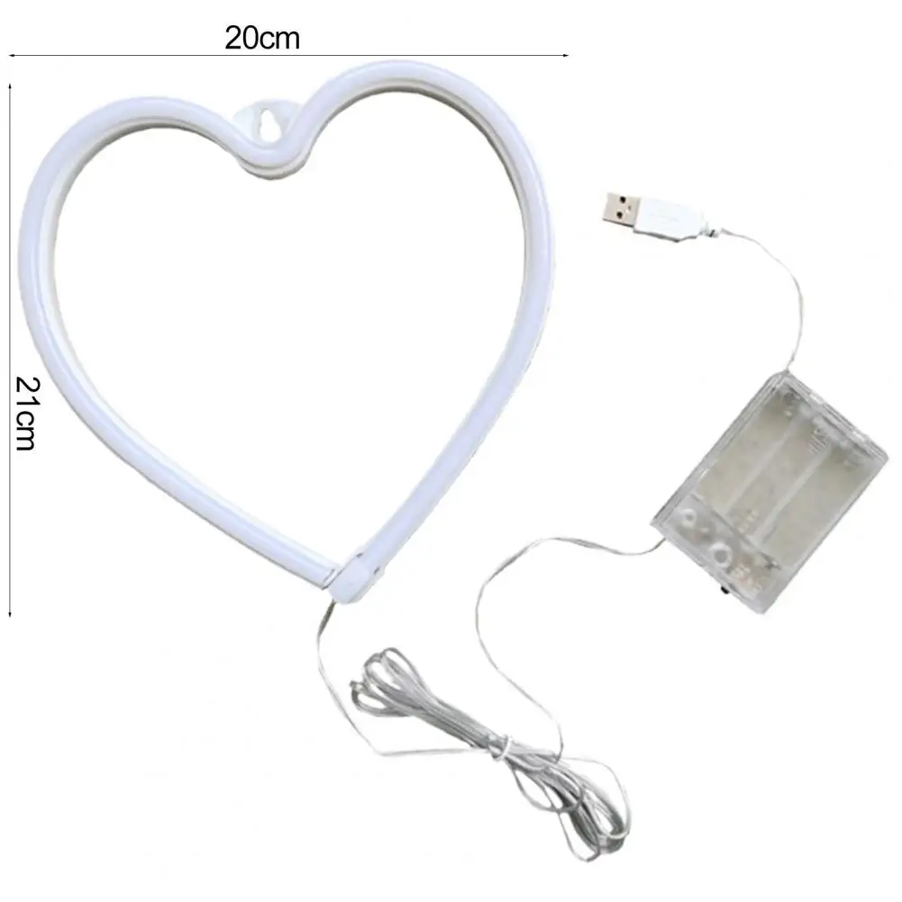 Çekici LED ışık romantik dekoratif PVC kalp Neon Burcu Sevgililer günü gece lambası . ' - ' . 3