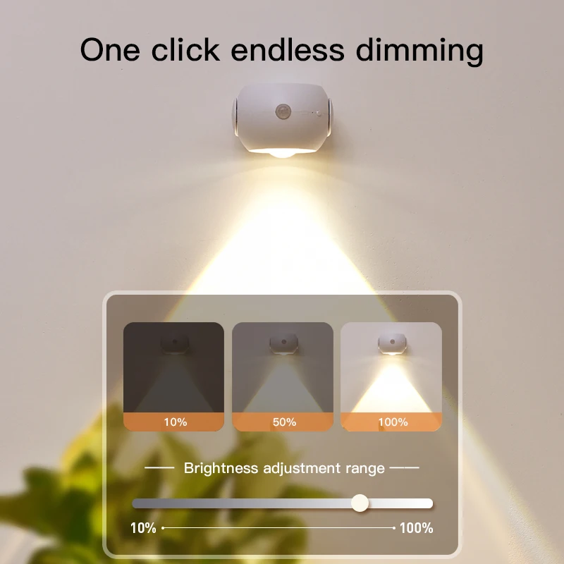 Hareket Sensörü Gece lambası kablosuz LED Gün Batımı Lambası Şarj 3 Renk Karartma Duvar yatak odası için lamba dolap koridor dolabı Aydınlatma . ' - ' . 4