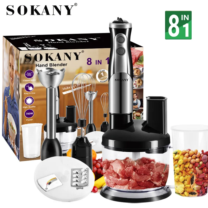 SOKANY5011-8 Blender, gıda parçalayıcı, Kıyma makinesi, Mutfak 8-in-1 Kombinasyon Seti . ' - ' . 4