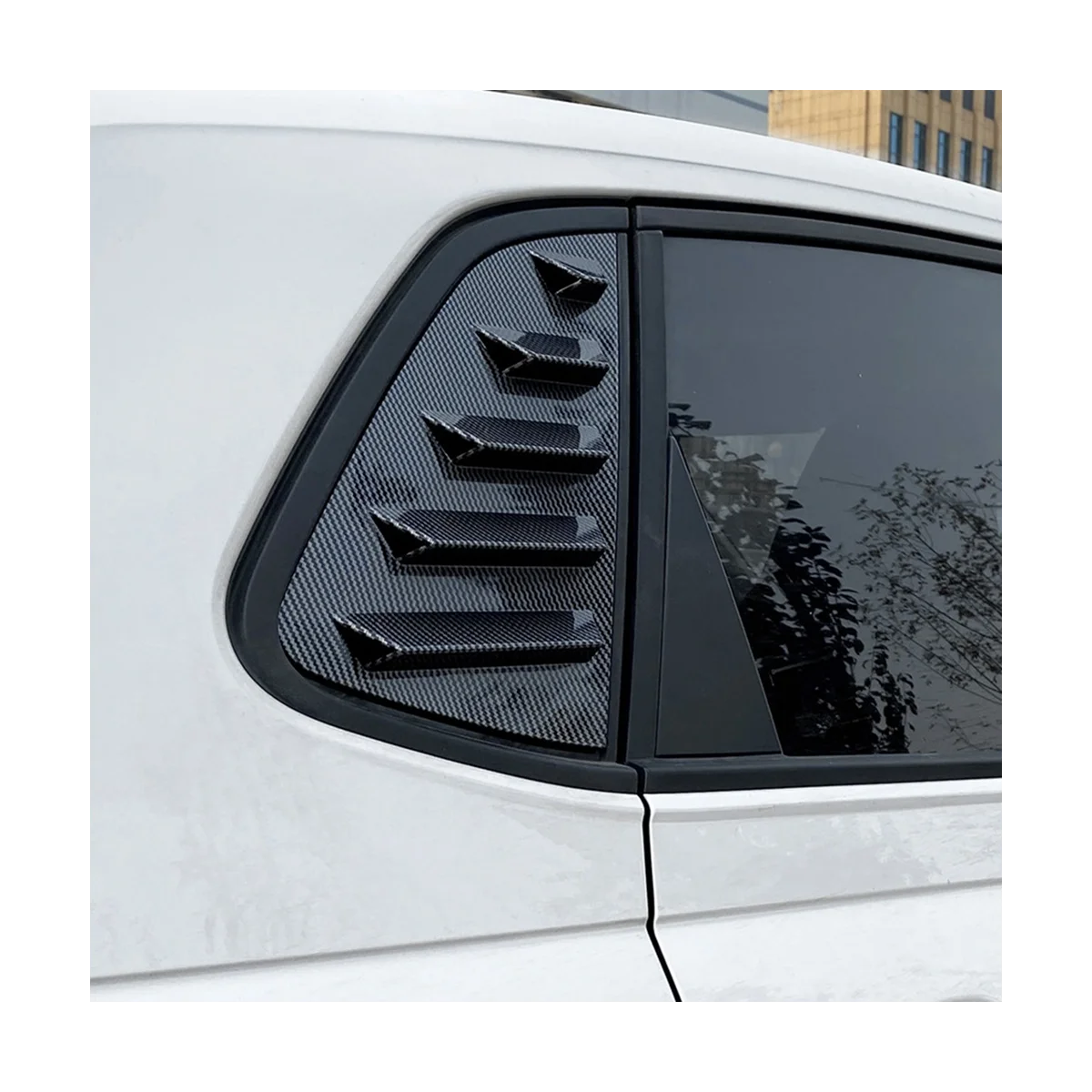 Araba Karbon Fiber Desen Arka Pencere Panjur Panjur Kapağı Trim Volkswagen Polo için Mk6 Polo 2018-2023 . ' - ' . 5