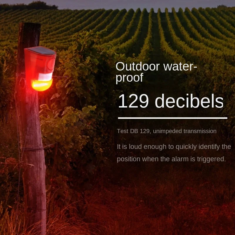 Güneş ses uyarısı flaş uyarı ses ve ışık alarmı hareket sensörü 110 Desibel Siren Strobe güvenlik Alarm sistemi Çiftlik için . ' - ' . 5