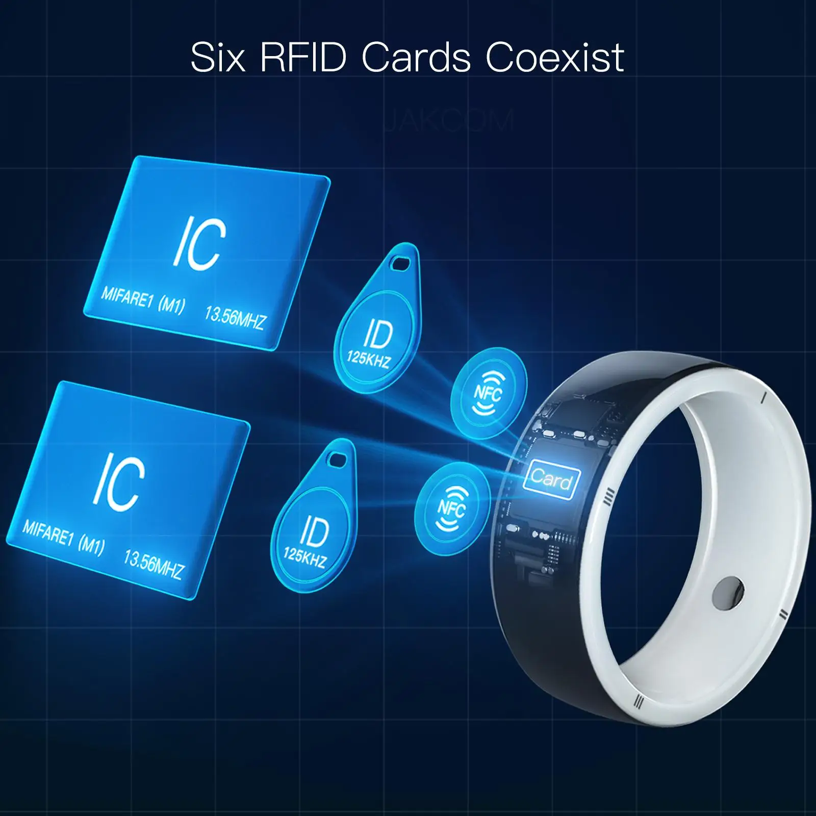 JAKCOM R5 Akıllı Yüzük daha Yeni boş nfc kartları rfid halka 125 khz eski cep etiket yazma etiket yuvarlama metal kart kredi . ' - ' . 5