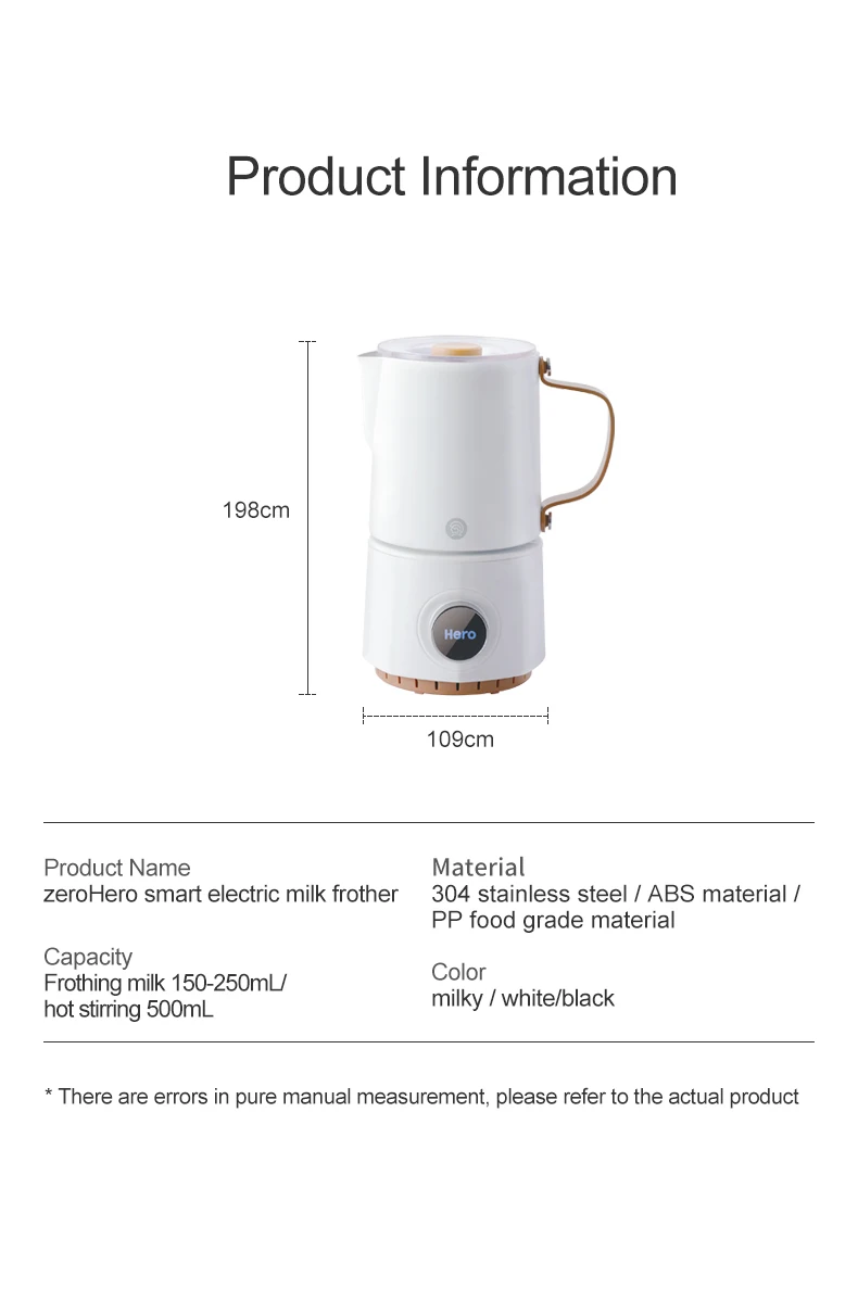 zeroHero yüksek kaliteli seyahat süt köpürtücü kahve süt köpük makinesi buhar . ' - ' . 5