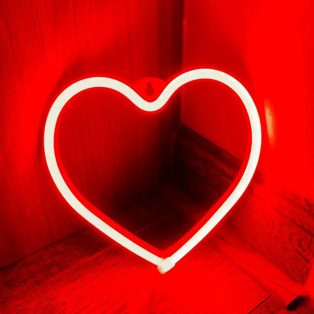 Çekici LED ışık romantik dekoratif PVC kalp Neon Burcu Sevgililer günü gece lambası . ' - ' . 5